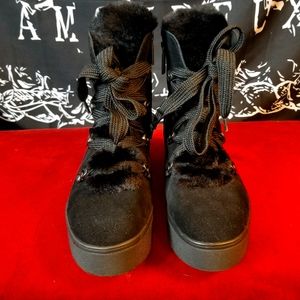 J/Slides Black Hightop Suede Sneakers
